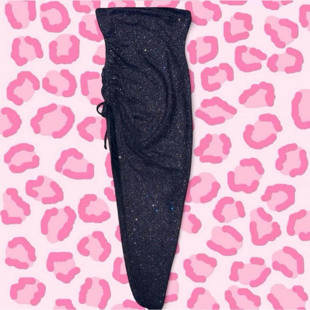 Sparkly Black slide slit dress